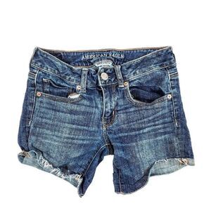 American Eagle Midi Denim Jean Shorts 2